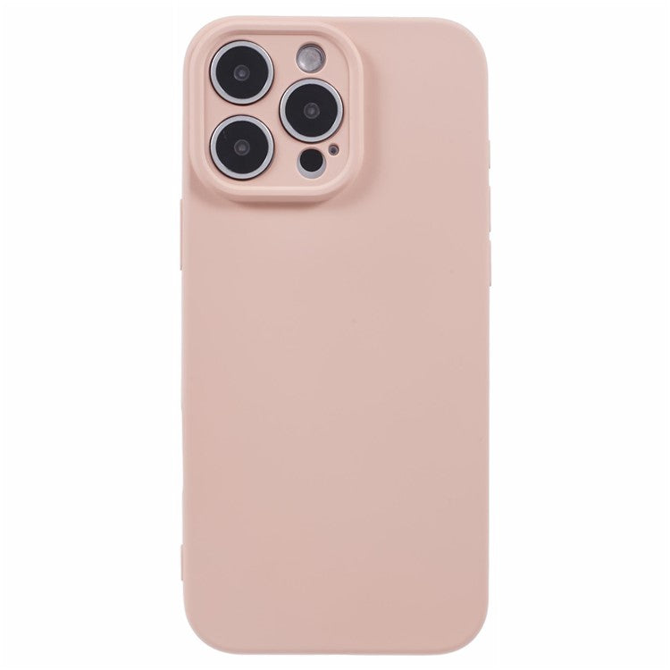 For iPhone 16 Pro Case TPU Back Soft Anti-Scratch Fiber Lining Phone Cover - Pink