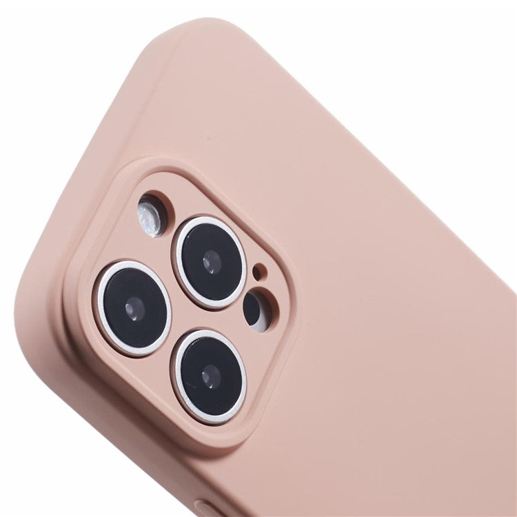 For iPhone 16 Pro Case TPU Back Soft Anti-Scratch Fiber Lining Phone Cover - Pink