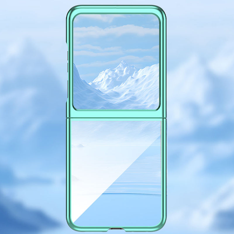 For Motorola Razr 50 Ultra 5G Case Electroplating Frame Clear PC Phone Cover - Green