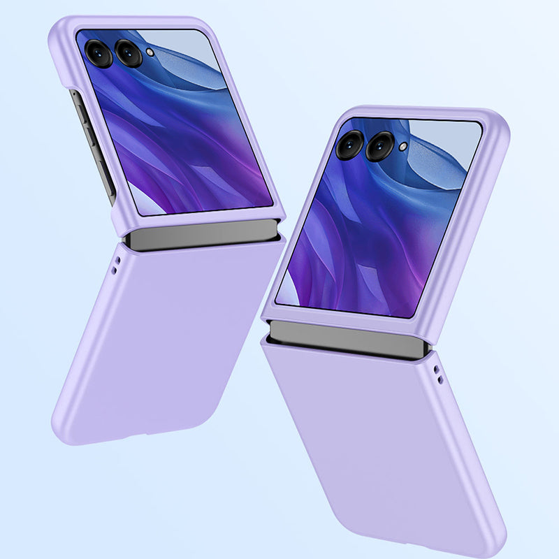 For Motorola Razr 50 Ultra 5G Case Skin-Touch Rubberized Hard PC Phone Cover - Light Purple
