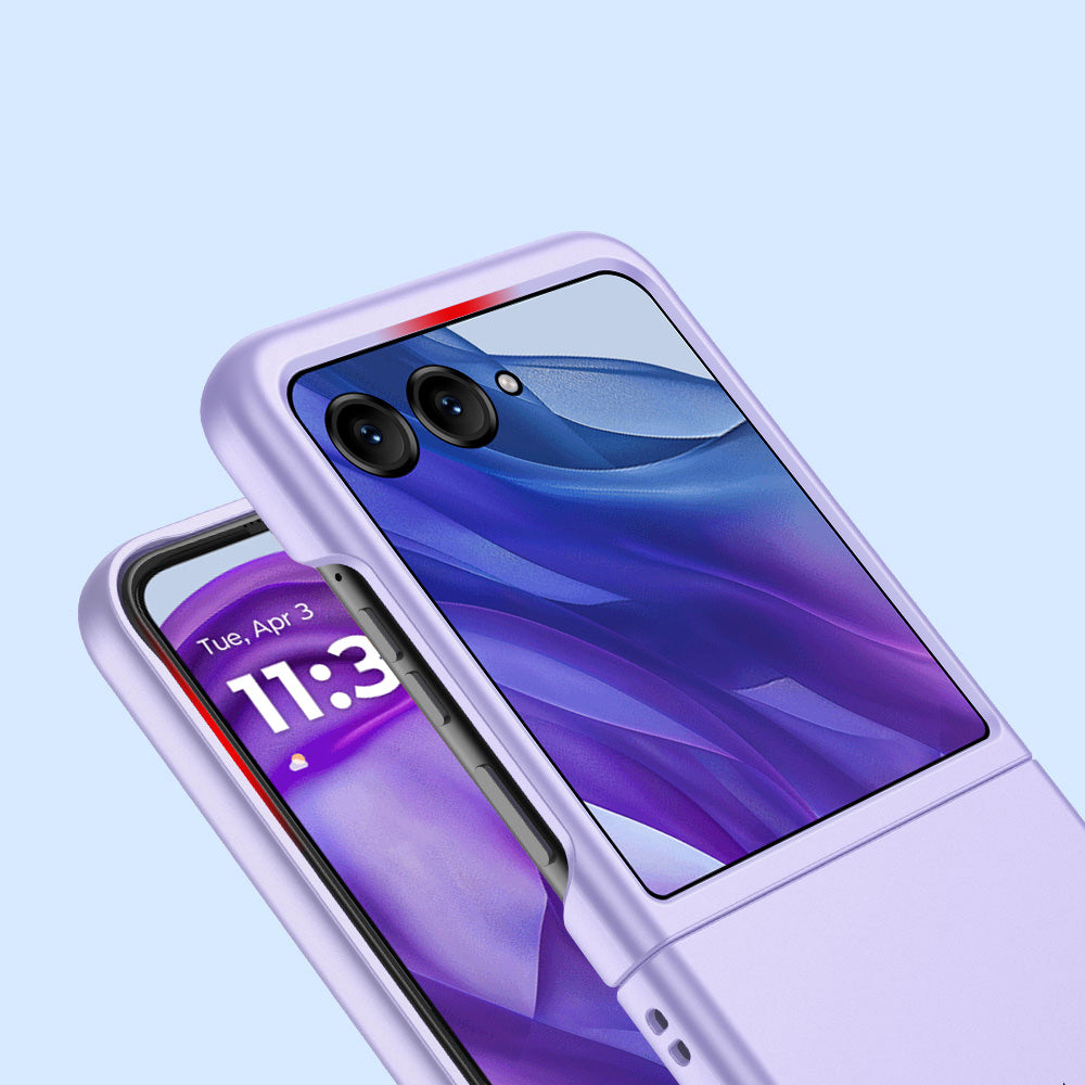 For Motorola Razr 50 Ultra 5G Case Skin-Touch Rubberized Hard PC Phone Cover - Light Purple