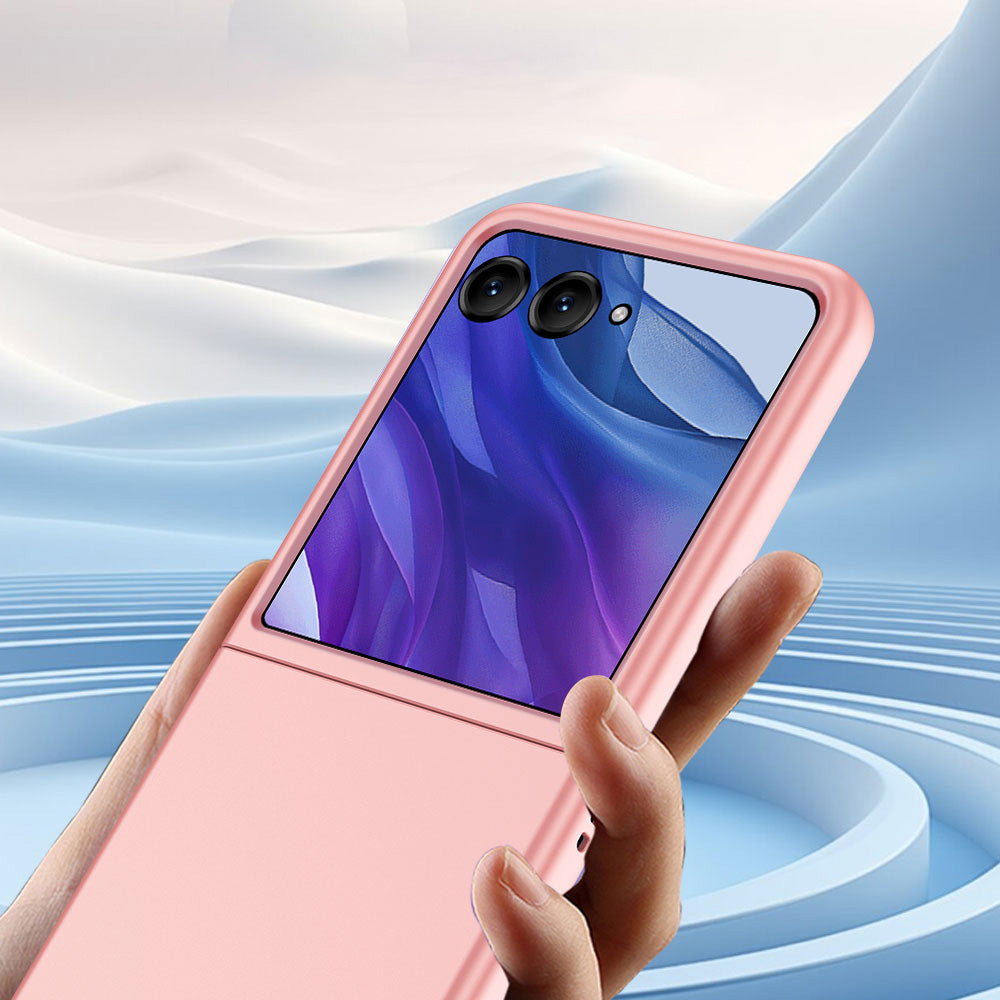 For Motorola Razr 50 Ultra 5G Case Skin-touch Rubberized Hard PC Phone Cover - Pink