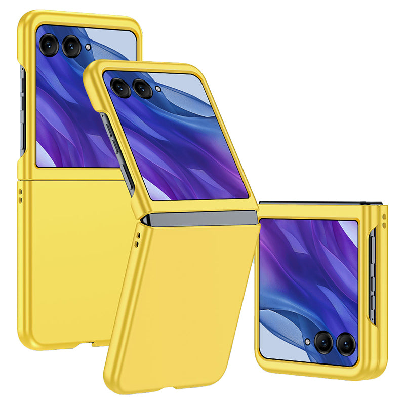 For Motorola Razr 50 Ultra 5G Case Skin-touch Rubberized Hard PC Phone Cover - Yellow