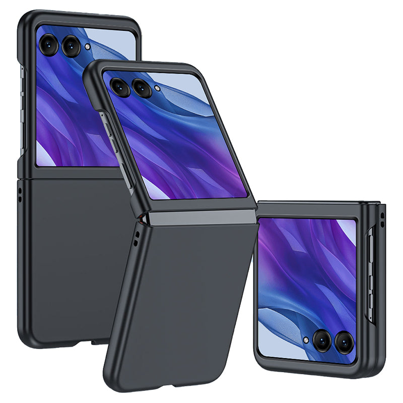 For Motorola Razr 50 Ultra 5G Case Skin-touch Rubberized Hard PC Phone Cover - Black