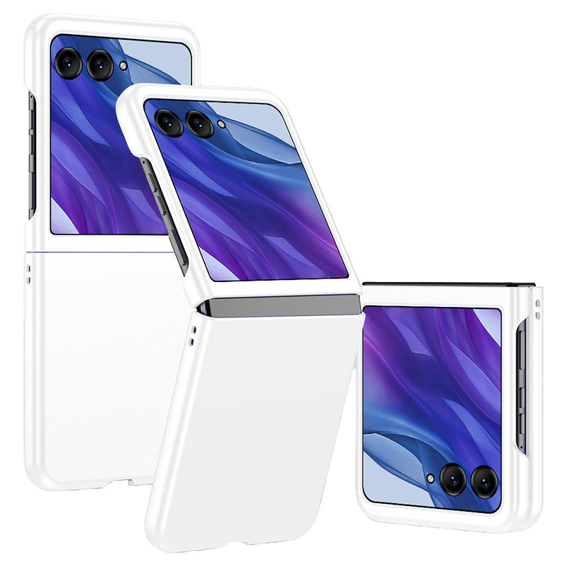 For Motorola Razr 50 Ultra 5G Case Skin-touch Rubberized Hard PC Phone Cover - White