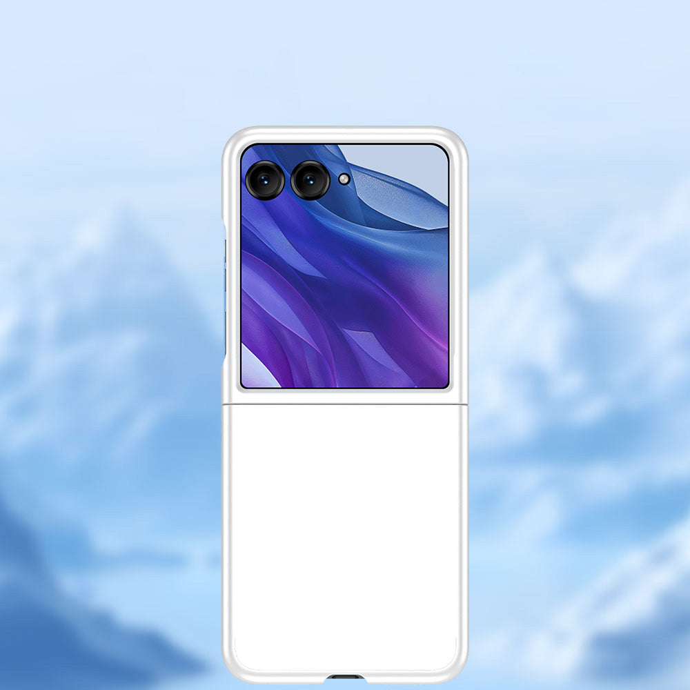 For Motorola Razr 50 Ultra 5G Case Skin-touch Rubberized Hard PC Phone Cover - White