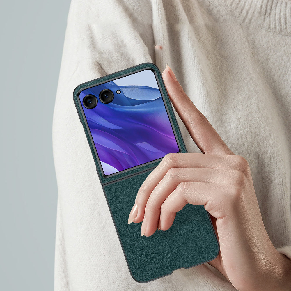 For Motorola Razr 50 Ultra 5G Case PU Leather + PC Protective Phone Cover - Orange