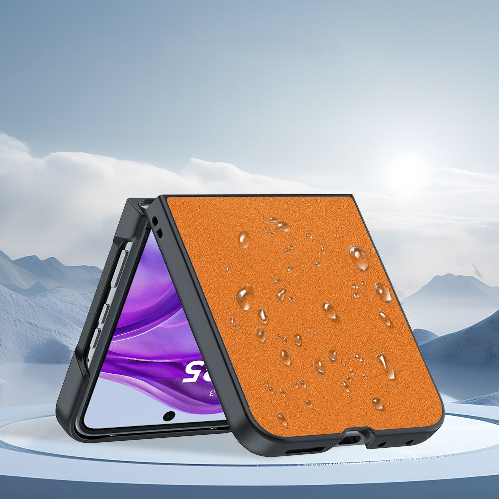 For Motorola Razr 50 Ultra 5G Case PU Leather + PC Protective Phone Cover - Orange