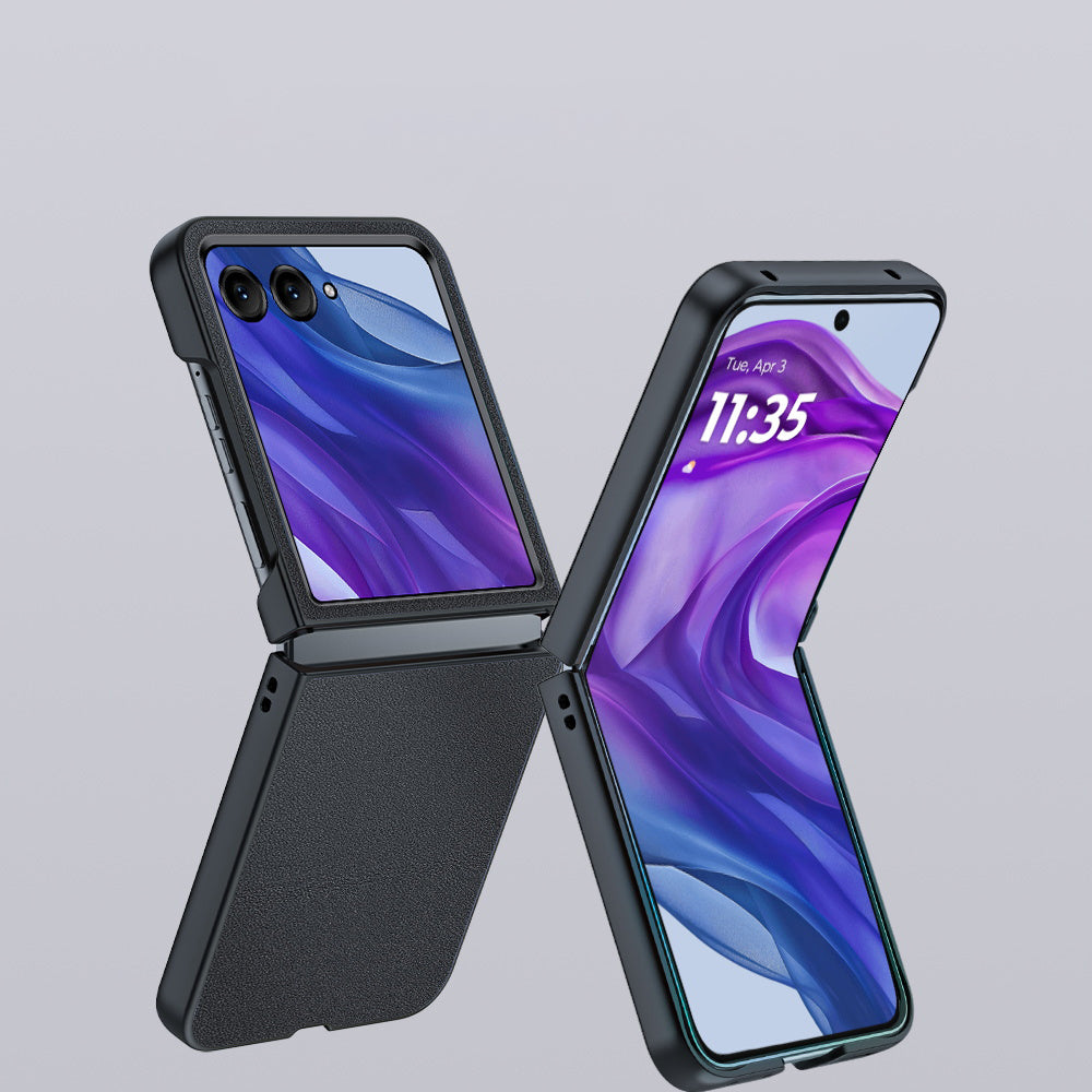 For Motorola Razr 50 Ultra 5G Case PU Leather + PC Protective Phone Cover - Orange