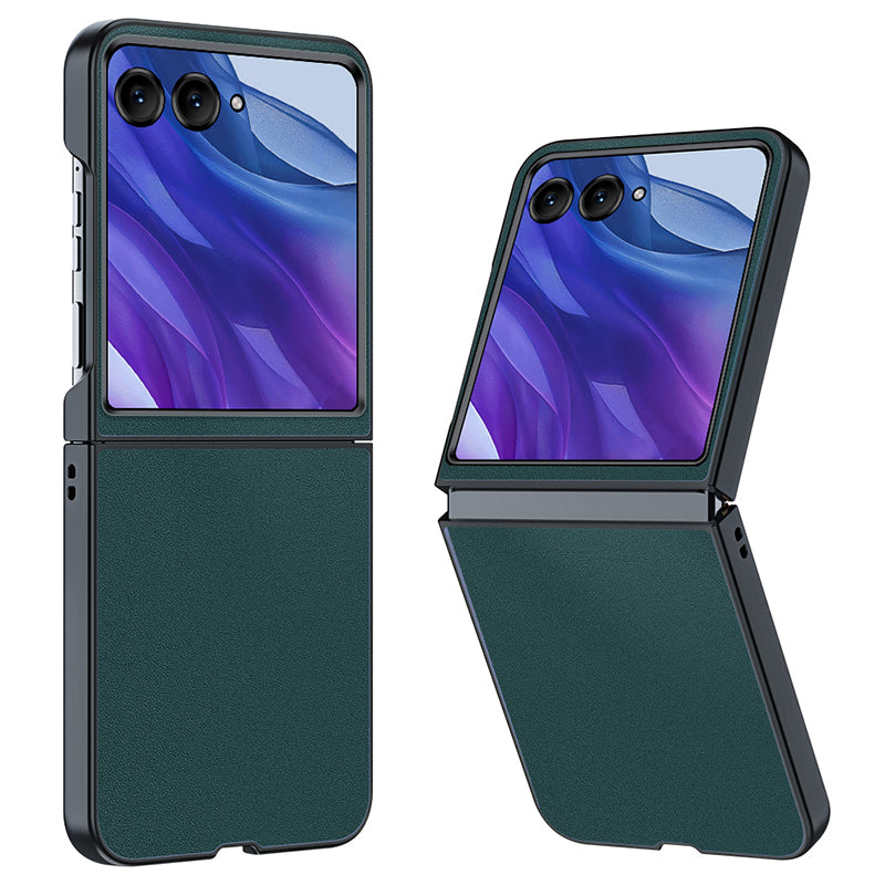 For Motorola Razr 50 Ultra 5G Case PU Leather + PC Protective Phone Cover - Green