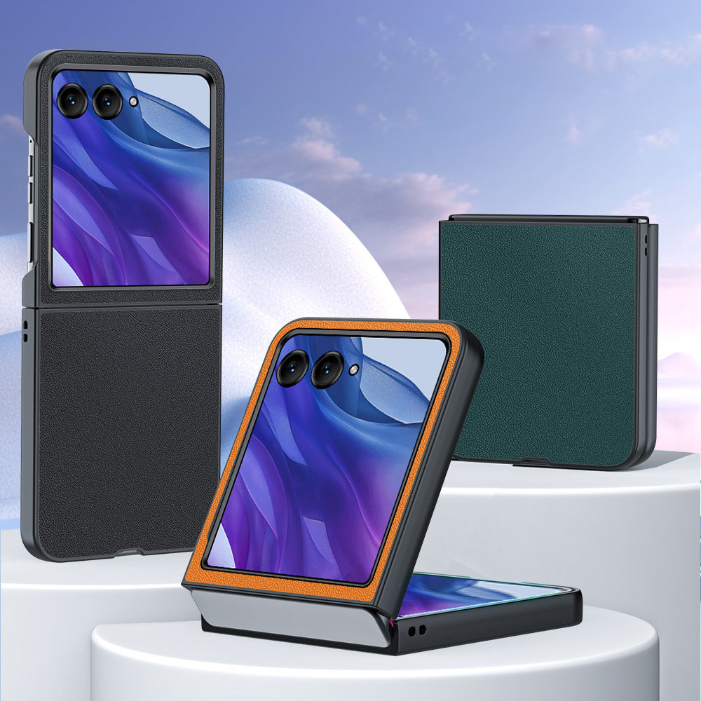 For Motorola Razr 50 Ultra 5G Case PU Leather + PC Protective Phone Cover - Green