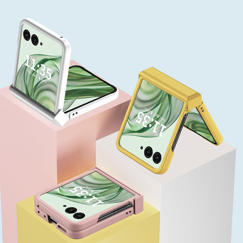 For Motorola Razr 50 Ultra 5G Case Hinge Protection Skin-touch PC Phone Cover - Blue