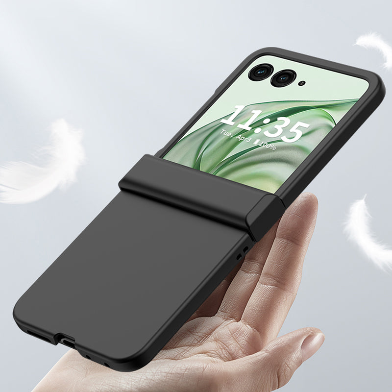 For Motorola Razr 50 Ultra 5G Case Hinge Protection Skin-touch PC Phone Cover - Orange