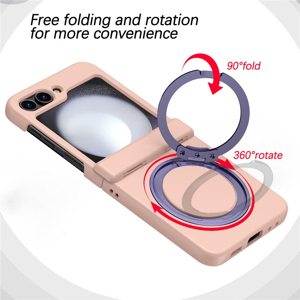 For Samsung Galaxy Z Flip7 FE 5G / Z Flip6 5G Case Magnetic Ring Holder PC+TPU Phone Cover - Pink
