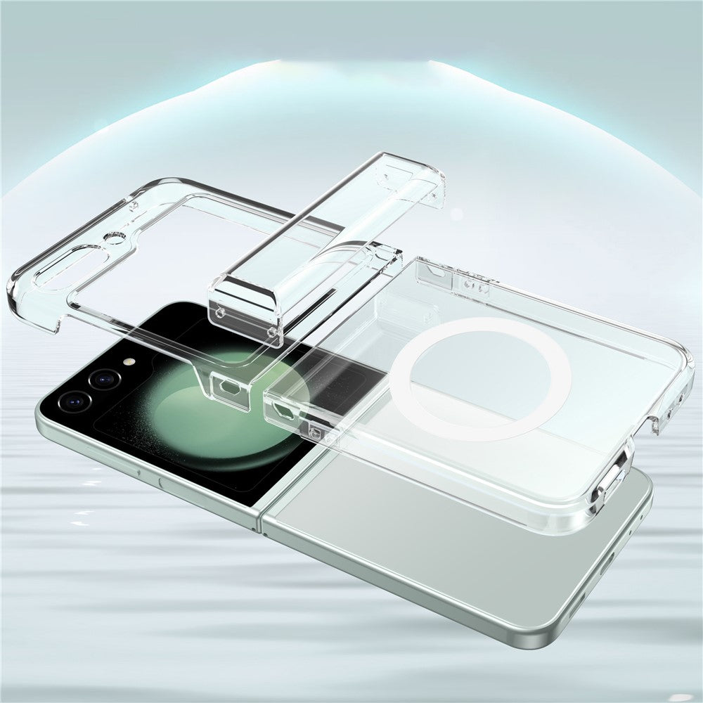For Samsung Galaxy Z Flip7 FE 5G / Z Flip6 5G Magnetic Clear Case TPU+PC Airbag Protective Phone Cover