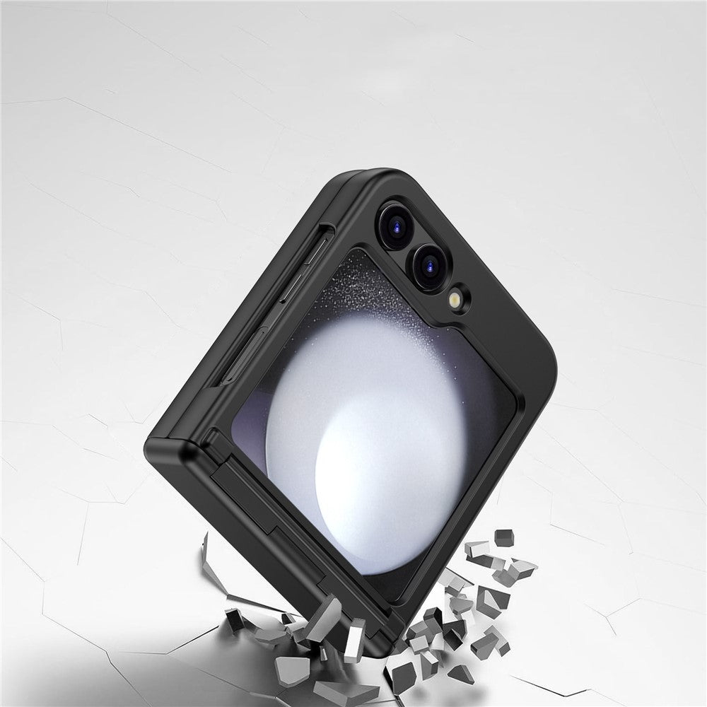 For Samsung Galaxy Z Flip7 FE 5G / Z Flip6 5G Case Hinge Protection TPU+PC Phone Cover - Black