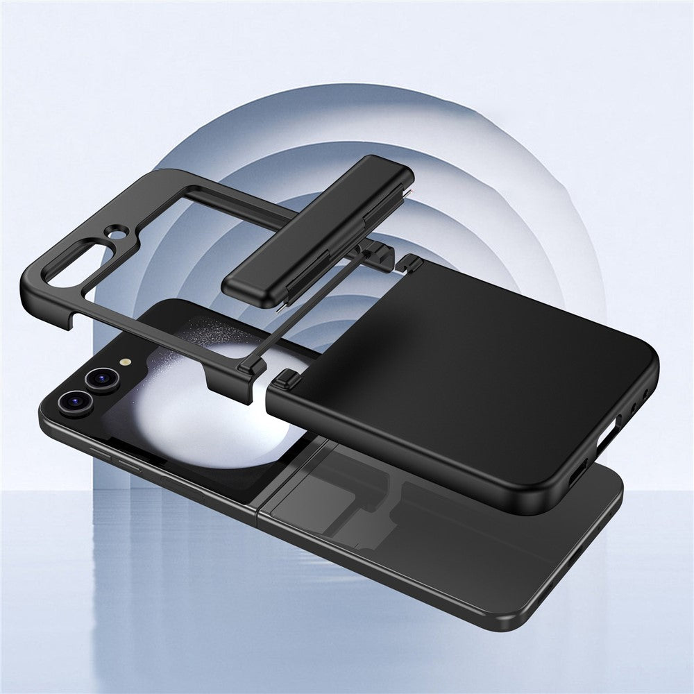 For Samsung Galaxy Z Flip7 FE 5G / Z Flip6 5G Case Hinge Protection TPU+PC Phone Cover - Black