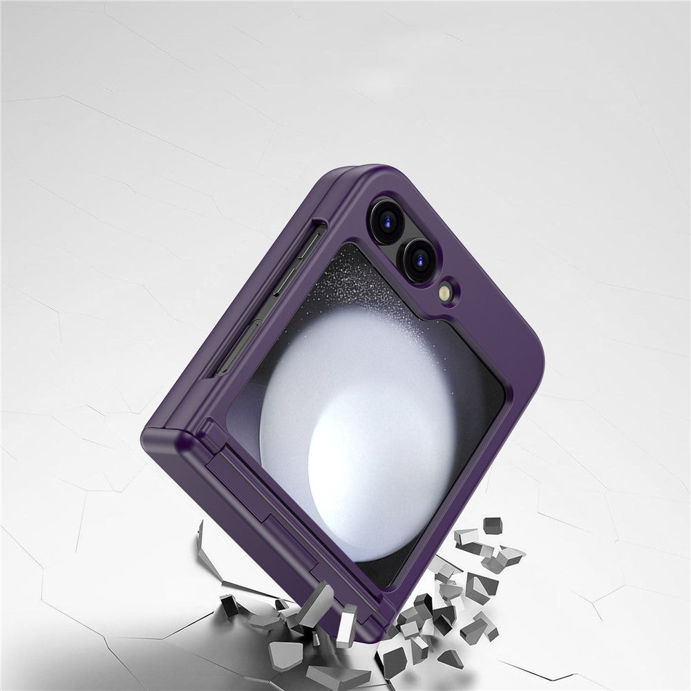 For Samsung Galaxy Z Flip7 FE 5G / Z Flip6 5G Case Hinge Protection TPU+PC Phone Cover - Dark Purple