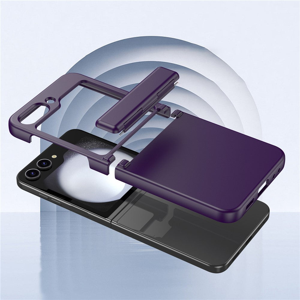 For Samsung Galaxy Z Flip7 FE 5G / Z Flip6 5G Case Hinge Protection TPU+PC Phone Cover - Dark Purple