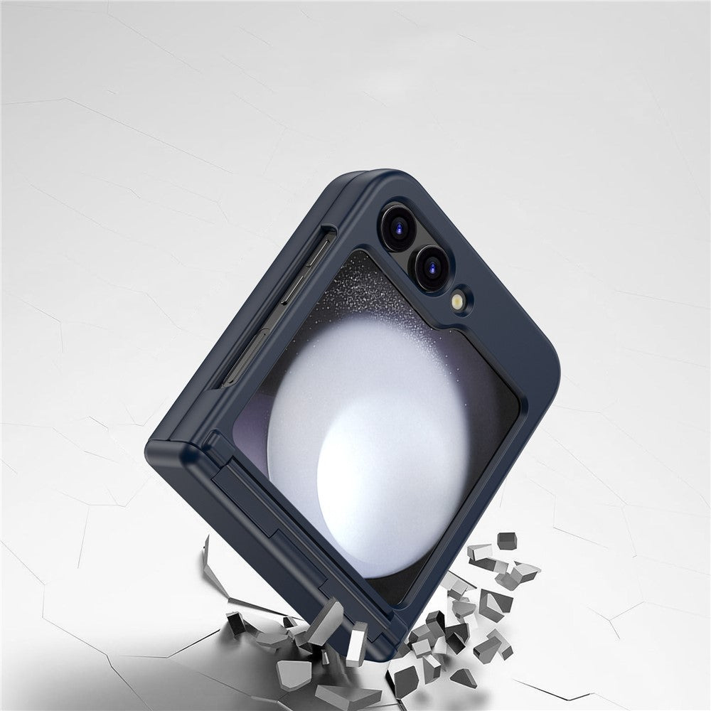 For Samsung Galaxy Z Flip7 FE 5G / Z Flip6 5G Case Hinge Protection TPU+PC Phone Cover - Dark Blue