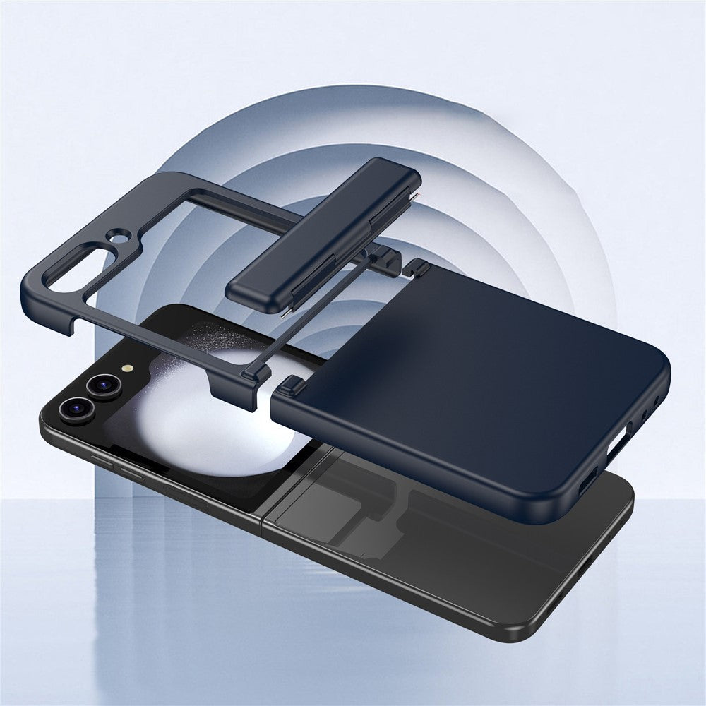 For Samsung Galaxy Z Flip7 FE 5G / Z Flip6 5G Case Hinge Protection TPU+PC Phone Cover - Dark Blue