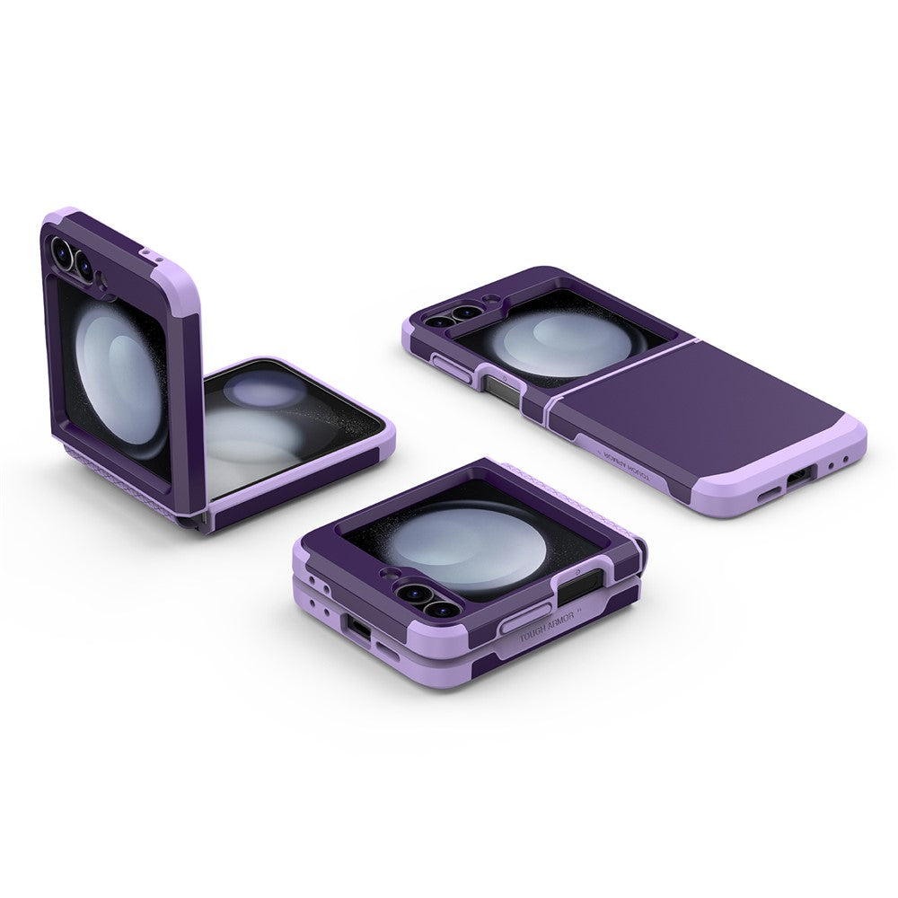 For Samsung Galaxy Z Flip7 FE 5G / Z Flip6 5G Case TPU+PC Phone Cover with Hinge Protection - Dark Purple