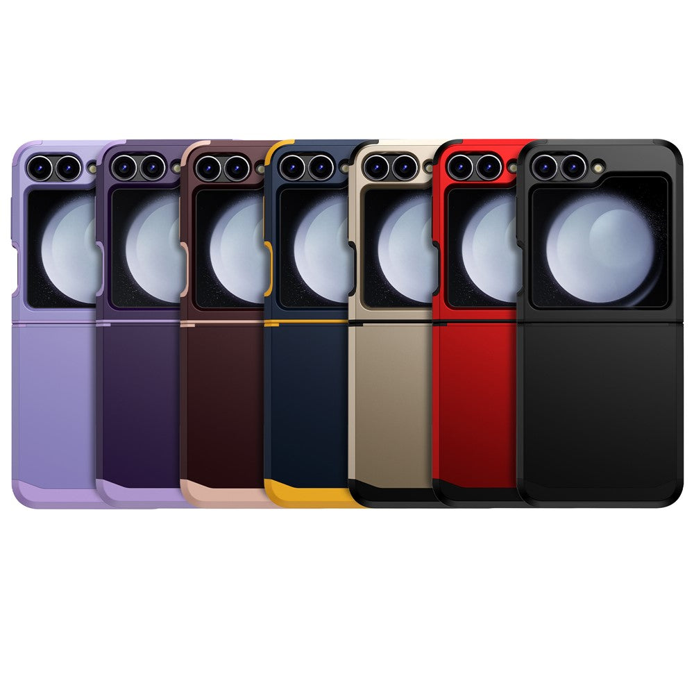 For Samsung Galaxy Z Flip7 FE 5G / Z Flip6 5G Case TPU+PC Phone Cover with Hinge Protection - Dark Purple