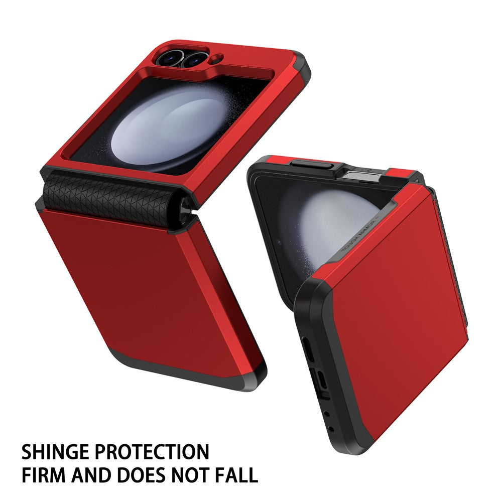For Samsung Galaxy Z Flip7 FE 5G / Z Flip6 5G Case TPU+PC Phone Cover with Hinge Protection - Red
