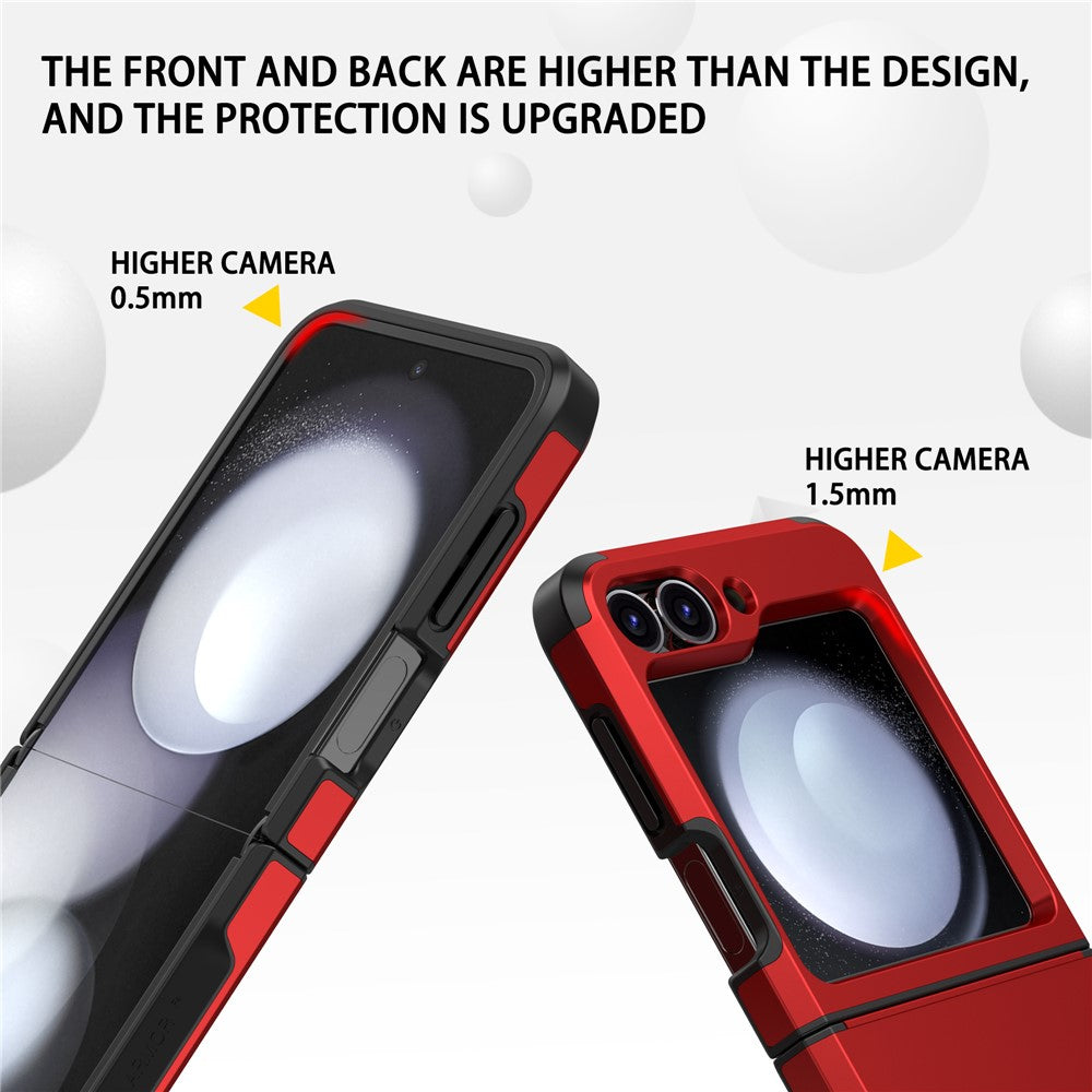 For Samsung Galaxy Z Flip7 FE 5G / Z Flip6 5G Case TPU+PC Phone Cover with Hinge Protection - Red