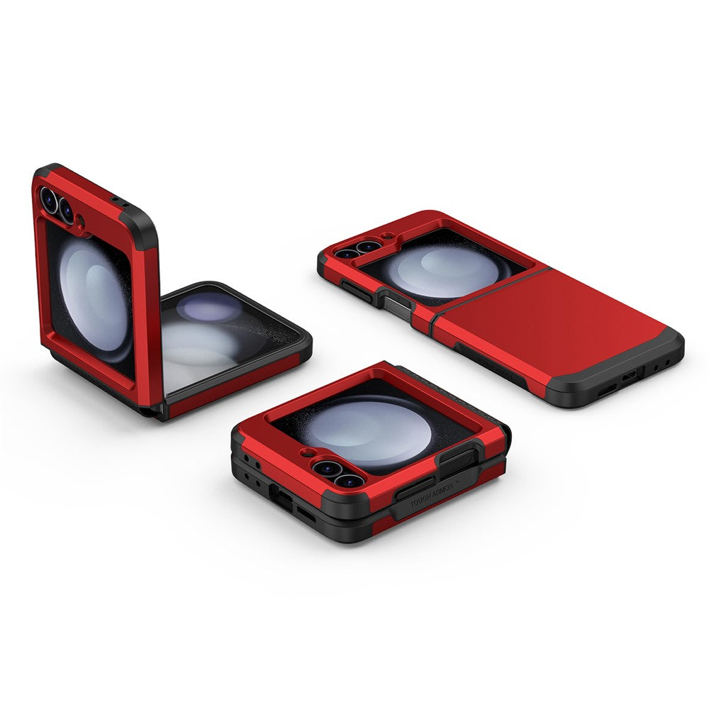 For Samsung Galaxy Z Flip7 FE 5G / Z Flip6 5G Case TPU+PC Phone Cover with Hinge Protection - Red