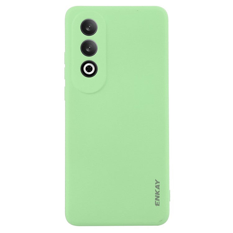 ENKAY HAT PRINCE For OnePlus Nord CE4 5G Case Straight Edge Liquid Silicone Phone Cover - Light Green