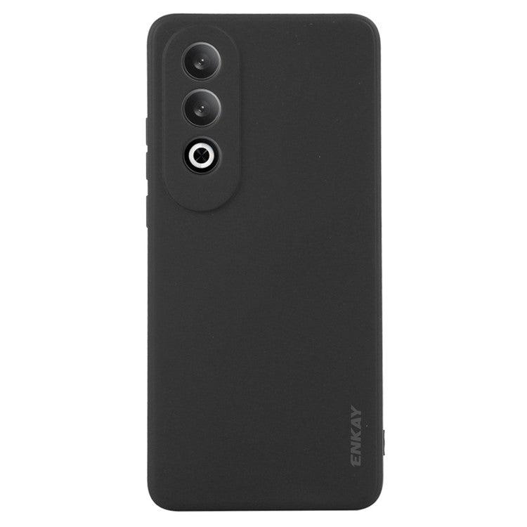 ENKAY HAT PRINCE For OnePlus Nord CE4 5G Case Straight Edge Liquid Silicone Phone Cover - Black