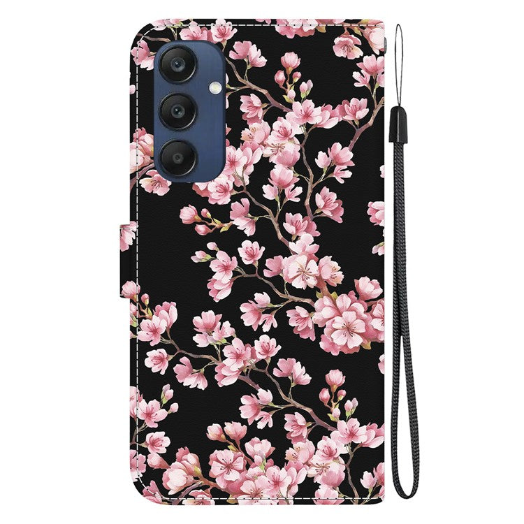 For Samsung Galaxy M35 5G Case Leather Wallet Phone Cover Pattern Printing - Plum Blossom