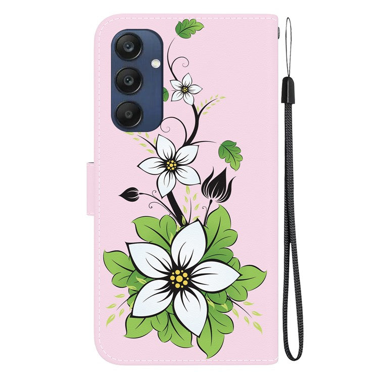For Samsung Galaxy M35 5G Case Leather Wallet Phone Cover Pattern Printing - Lily