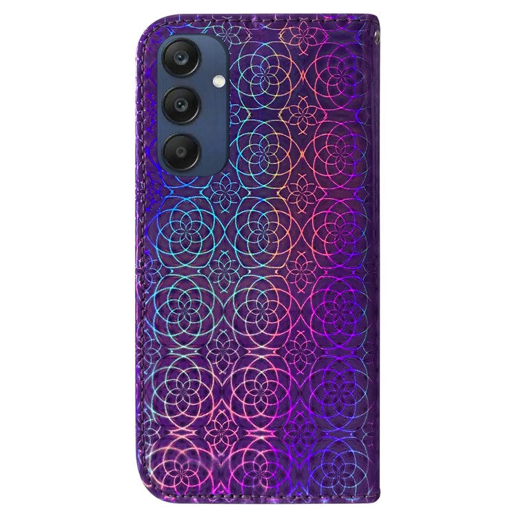For Samsung Galaxy M35 5G Case Dazzling Flower Leather Phone Cover with Stand - Purple