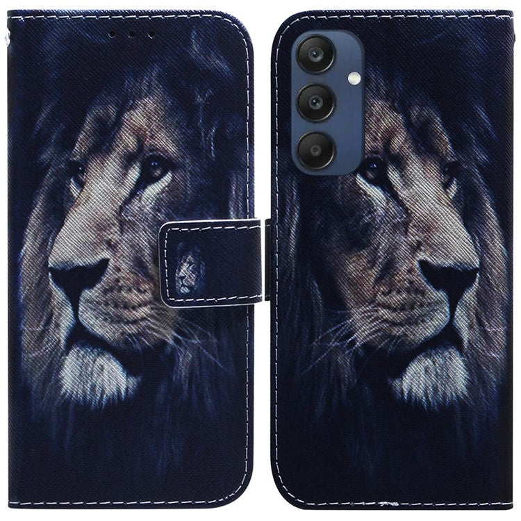 For Samsung Galaxy M35 5G Case Pattern Print Leather Wallet Phone Cover - Lion