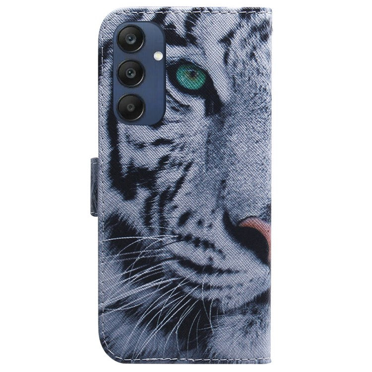 For Samsung Galaxy M35 5G Case Pattern Print Leather Wallet Phone Cover - Tiger