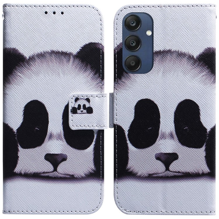 For Samsung Galaxy M35 5G Case Pattern Print Leather Wallet Phone Cover - Panda