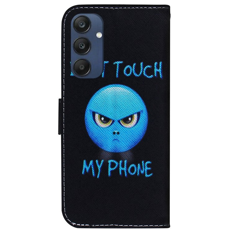 For Samsung Galaxy M35 5G Case Pattern Print Leather Wallet Phone Cover - Don't Touch My Phone