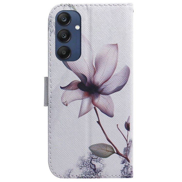 For Samsung Galaxy M35 5G Case Pattern Print Leather Wallet Phone Cover - Pink Flower