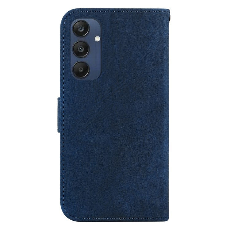 For Samsung Galaxy M35 5G Wallet Case Leather Phone Cover Cute Tiger Imprint - Dark Blue