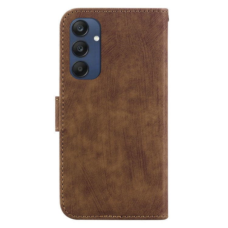 For Samsung Galaxy M35 5G Wallet Case Leather Phone Cover Cute Tiger Imprint - Brown