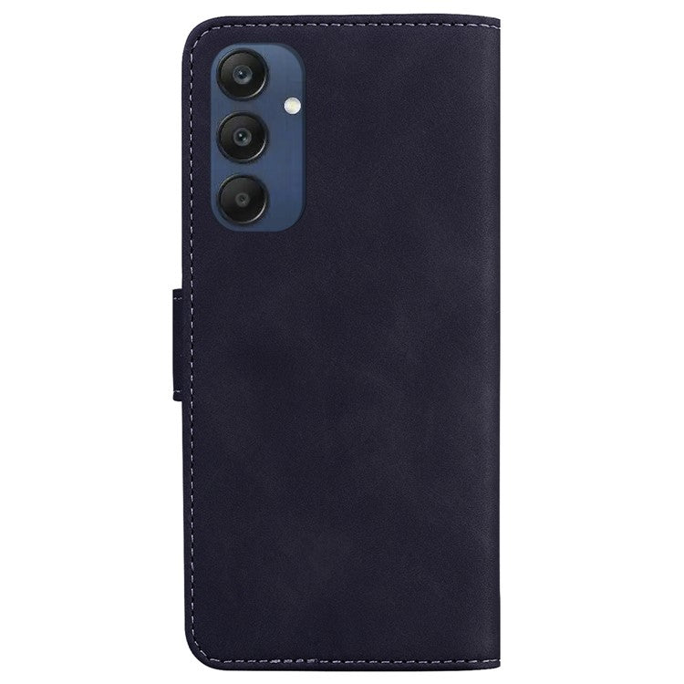 For Samsung Galaxy M35 5G Wallet Phone Case Solid Color Leather Flip Cover - Black