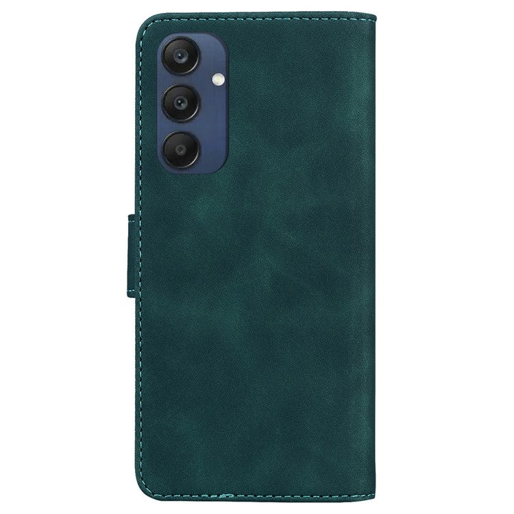 For Samsung Galaxy M35 5G Wallet Phone Case Solid Color Leather Flip Cover - Green
