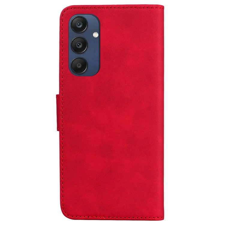 For Samsung Galaxy M35 5G Wallet Phone Case Solid Color Leather Flip Cover - Red