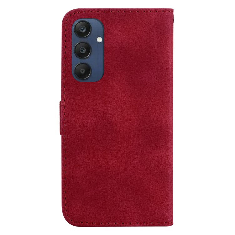For Samsung Galaxy M35 5G Case 7-Shaped Pattern Imprint Leather Phone Cover - Red