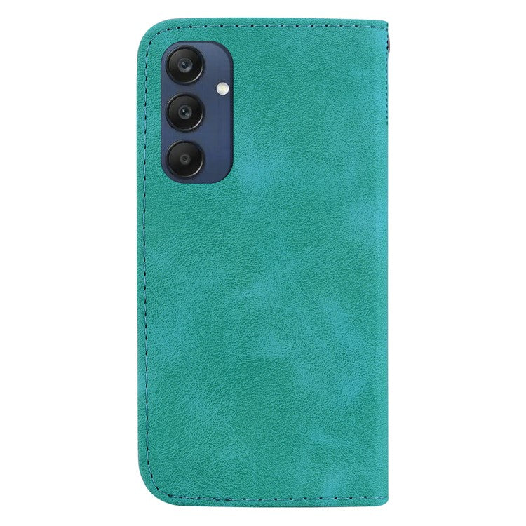 For Samsung Galaxy M35 5G Case 7-Shaped Pattern Imprint Leather Phone Cover - Green