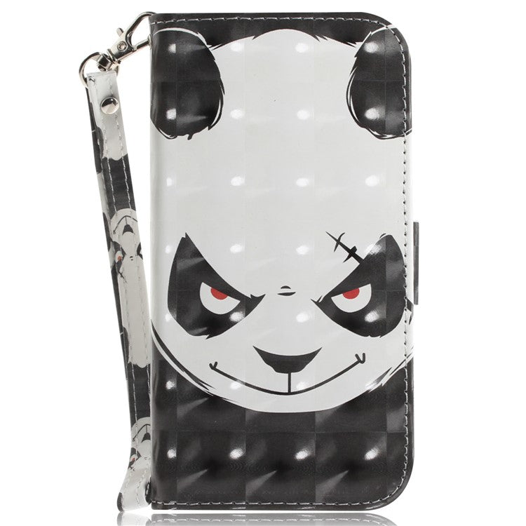 For Samsung Galaxy M35 5G Case Leather Wallet Phone Cover 3D Pattern Print - Angry Panda