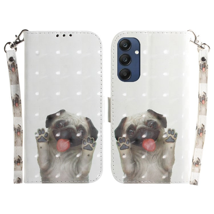 For Samsung Galaxy M35 5G Case Leather Wallet Phone Cover 3D Pattern Print - Pug