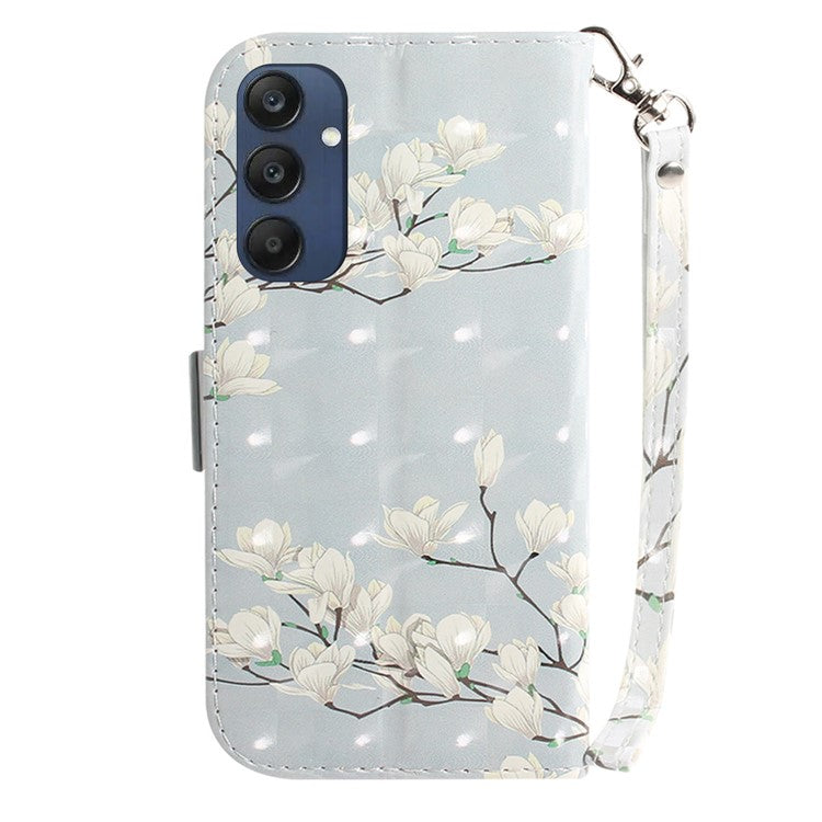 For Samsung Galaxy M35 5G Case Leather Wallet Phone Cover 3D Pattern Print - Magnolia